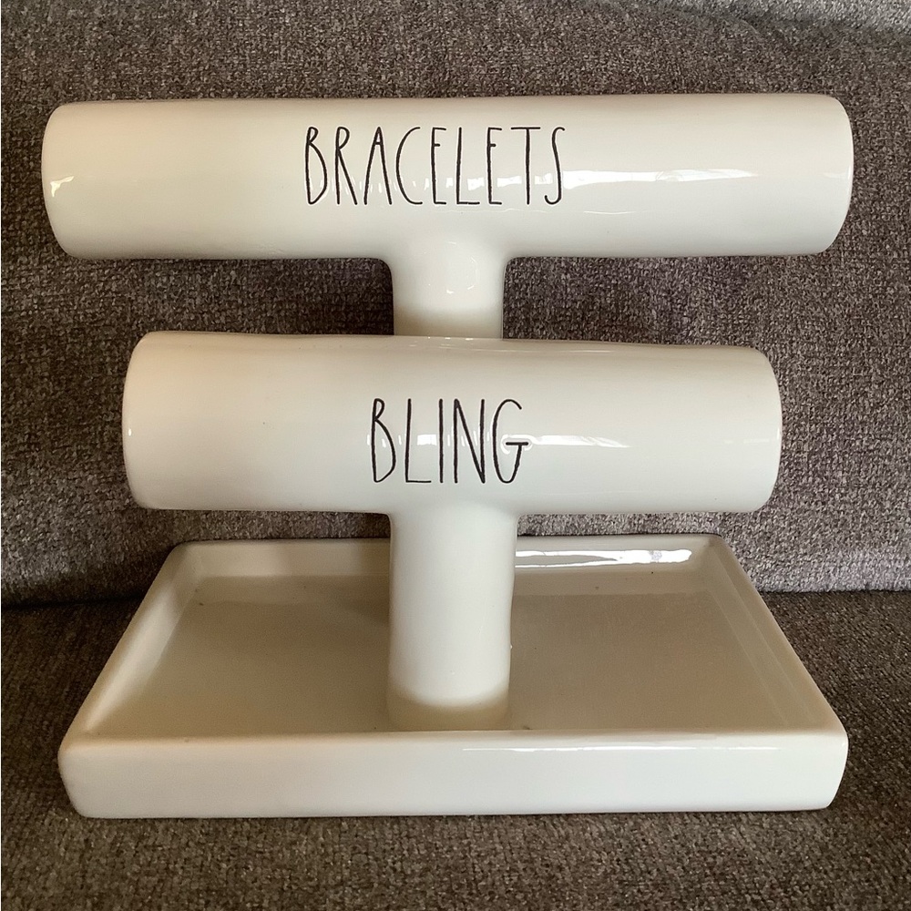 Rae Dunn Bracelets and Bling Jewelry Holder - White Ceramic Decor HTF